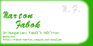 marton fabok business card
